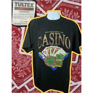 Vtg Rare Tultex 1993 Holland America Line Casino Veendam Graphic XL